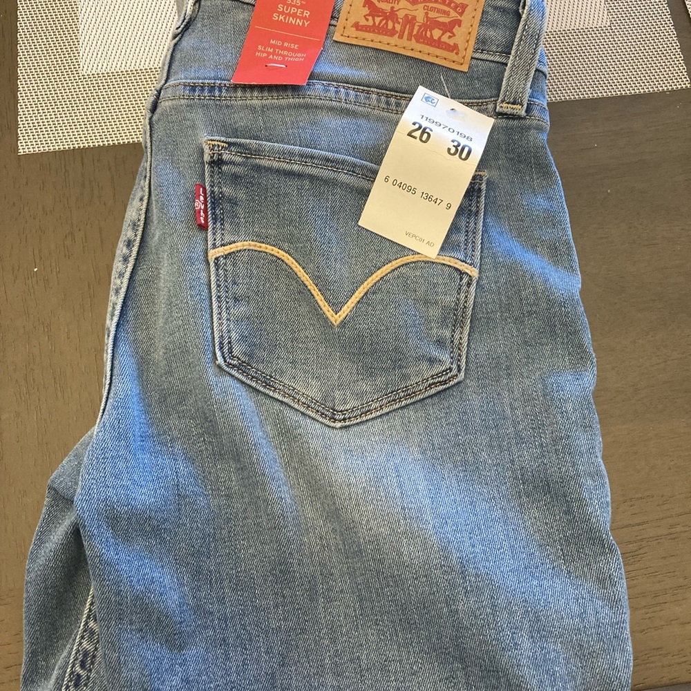 New with tags, Levi’s 535 Super Skinny Jeans